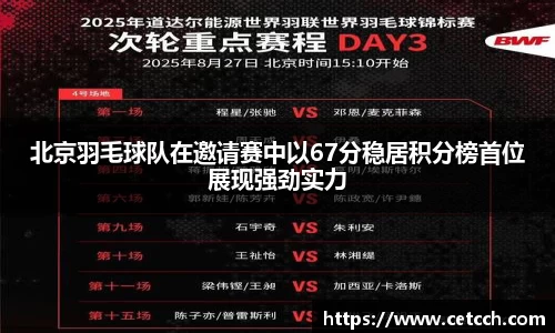 北京羽毛球队在邀请赛中以67分稳居积分榜首位展现强劲实力